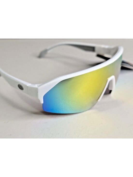 Rawlings White Sports Sunglasses With Mirrored Rainbow Lenses - UV Protection - Picture 3 of 8